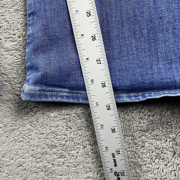 American Eagle Next Level Stretch Super High-Rise Flare Jeans Womens 12 R Blue - Picture 4 of 15